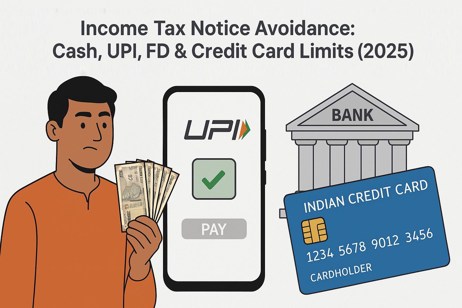 Income Tax Notice Avoidance: Cash, UPI, FD & Credit Card Limits (2025)
