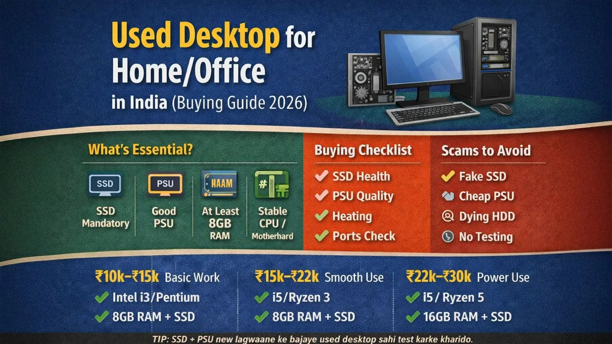 Used Desktop for Home/Office (Buying Guide + Specs by Budget
