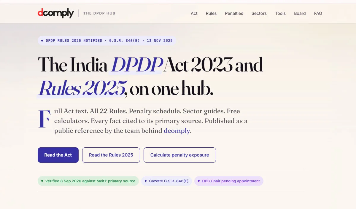 We built a DPDP reference site so you can stop opening the Gazette PDF